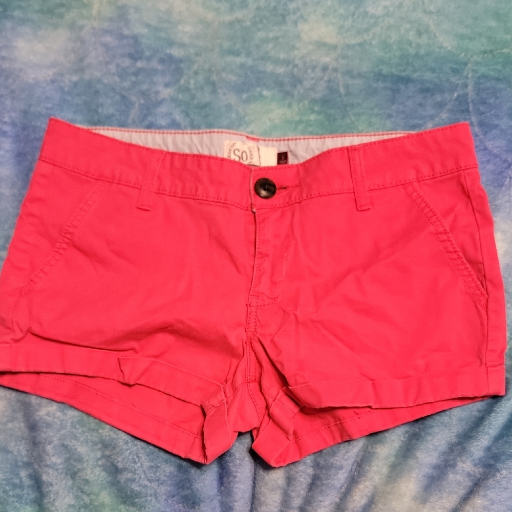 SO Women's Vibrant Pink High Waist Shorts